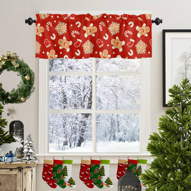 Christmas Valances for Windows Gingerbread Man Christmas Kitchen Curtain Valances Rod Pocket Snowflake Red Window Curtain Treatment Short Topper Curtains Seasonal Valance Christmas Decor, 42x18 Inch Christmas Valances for Windows Gingerbread Man Christmas Kitchen Curtain Valances Rod Pocket Snowflake Red Window Curtain Treatment Short Topper Curtains Seasonal Valance Christmas Decor, 42x18 Inch