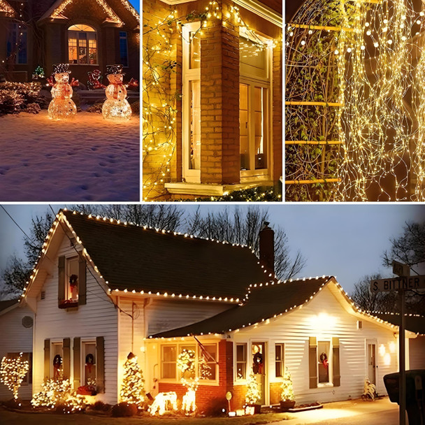 4-Pack 33FT 100 LED Fairy Lights Battery Operated with Remote & Timer, Waterproof Twinkle String Lights Outdoor Indoor 8 Modes for Bedroom Classroom Dorm DIY Christmas Party Garden Tree (Warm White)