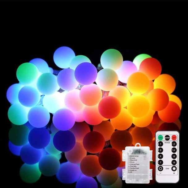 ALOVECO LED String Lights 18ft 50 LEDs Battery Operated Christmas Lights Indoor with Remote 8 Modes Waterproof Globe Outdoor Holiday Lights for Bedroom Garden Christmas Tree (Multicolor)