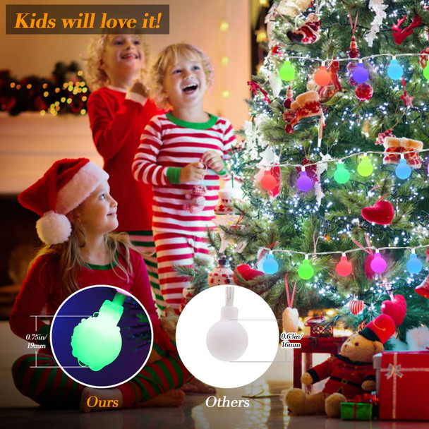 ALOVECO LED String Lights 18ft 50 LEDs Battery Operated Christmas Lights Indoor with Remote 8 Modes Waterproof Globe Outdoor Holiday Lights for Bedroom Garden Christmas Tree (Multicolor)