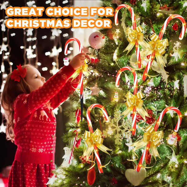 Christmas Decorations Candy Cane Lights - 24 Pack d Solar Christmas Decorations Outdoor Lights Waterproof with 8 Light Modes for Party Patio Garden Lawn Yard Decor