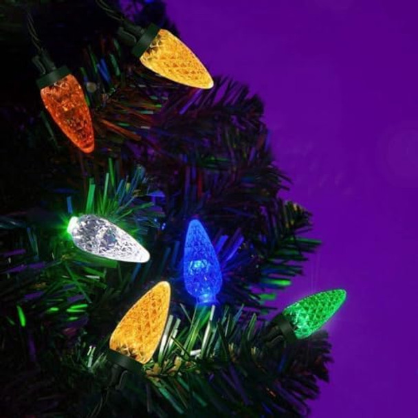 Anycosy Solar Christmas Lights Outdoor, C6 Christmas Lights 19.7 Ft 60 LEDs Strawberry Operated Solar Strings Lights 8 Modes On/Off Timer for Xmas Tree Outdoor Christmas Garden Decorations