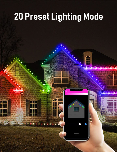 C9 Christmas Lights Custom Display, 33FT 50Led App Controlled Color Changing Group Control Outdoor String Lights, Preset Modes Music Timer Waterproof Extendable for Holiday Xmas Tree Decoration