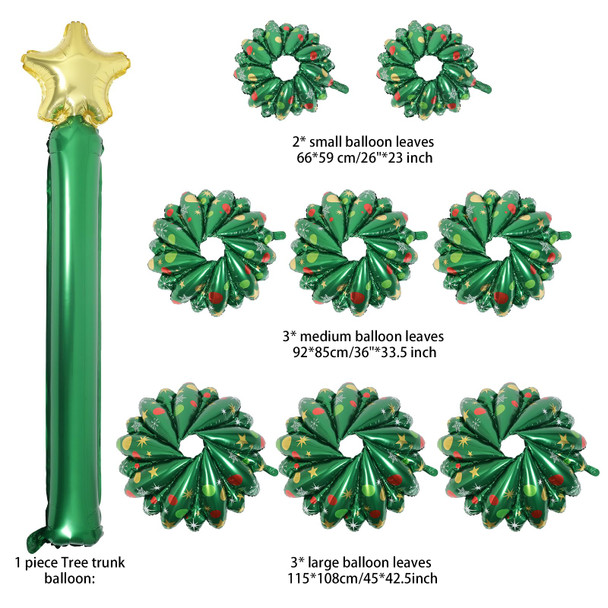 51 Inch Christmas Tree Balloons Self Standing with Golden Star Balloon – Perfect Xmas Party Decorations & s for Kids