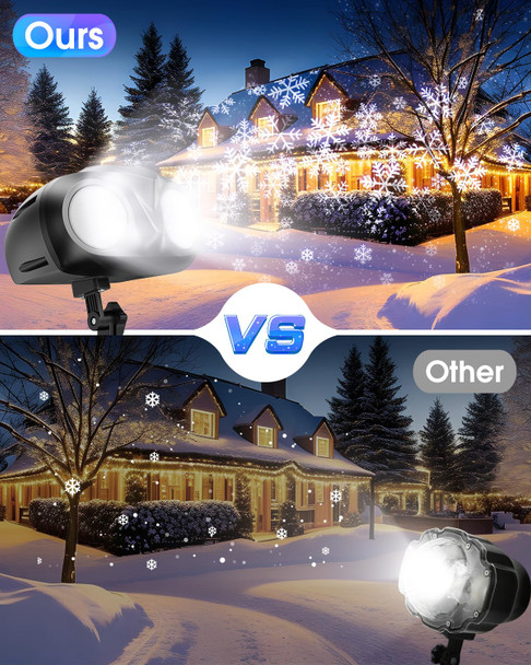 Christmas Projector Lights Outdoor, LED Snowflake Lights Projector, IP65 Waterproof Outdoor Christmas Decorations Lighting for Indoor Xmas Holiday Party Wedding Garden Patio