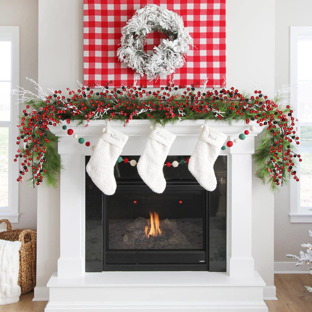 Artiflr 6FT Red Berry Christmas Garland with Red and Black Berry, Artificail Berry Garland Indoor Outdoor Garden Gate Hone Decoration for Winter Holiday Year Decor Artiflr 6FT Red Berry Christmas Garland with Red and Black Berry, Artificail Berry Garland Indoor Outdoor Garden Gate Hone Decoration for Winter Holiday Year Decor