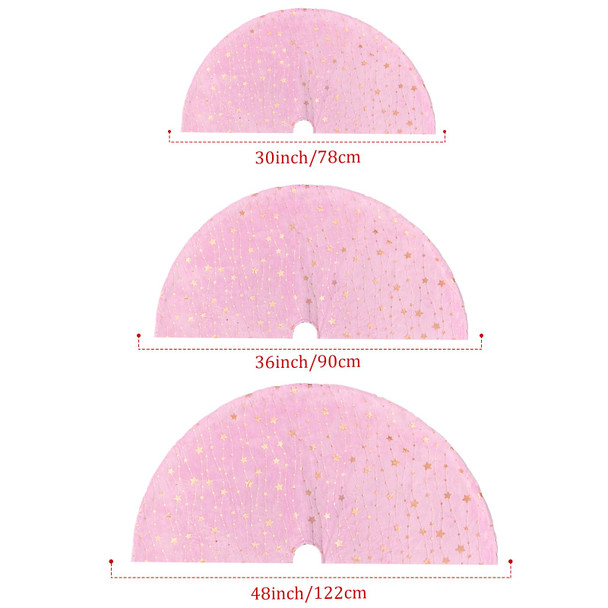 Pink Christmas Tree Skirt with Glitter Golden Star Print 30 Inch Xmas Tree Skirt Base Cover Mat for Christmas Tree Holiday Home Party Decorations - 78cm Pink Christmas Tree Skirt with Glitter Golden Star Print 30 Inch Xmas Tree Skirt Base Cover Mat for Christmas Tree Holiday Home Party Decorations - 78cm