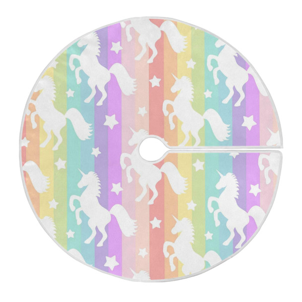 ATTX Rainbow Star Unicorn Christmas Tree Skirt 35.4 inch Ornaments Xmas Tree Skirts for Christmas Holiday Decoration Year Party ATTX Rainbow Star Unicorn Christmas Tree Skirt 35.4 inch Ornaments Xmas Tree Skirts for Christmas Holiday Decoration Year Party