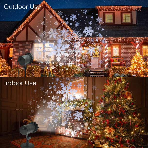 Christmas Snowflake Projector Lights Outdoor - Weatherproof LED Snowfall Projection, Landscape Decorative Light for Xmas & Halloween Holiday Party, Garden, Home & Wedding Indoor Decorations