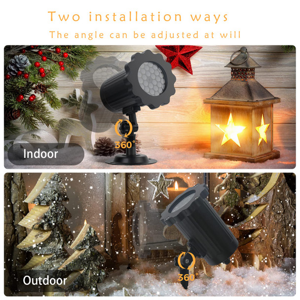 Christmas Projector Lights Outdoor,Avokadol Led Snowflake Light Projector,Holiday Decorations IP65 Weatherproof Snow Projector 360° Adjustable for Spotlights/ Year/Family Party Outdoor Indoor.