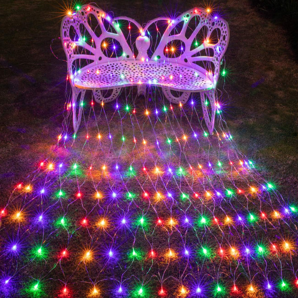 200 LED 9.8ft x 6.6ft String Lights Net Mesh Lights Christmas Net Lights 8 Modes for Christmas Wedding Party Home Garden Lawn Bushes Indoor Outdoor Decor (9.8ft x 6.6ft, Multicolor)
