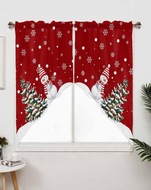 Christmas Swag Curtain Valance for Windows,Xmas Cute Snowman and Christmas Tree Window Treatments Short Swag Topper for Kitchen Windows Bathroom Bedroom,28 x 36 Inch Christmas Swag Curtain Valance for Windows,Xmas Cute Snowman and Christmas Tree Window Treatments Short Swag Topper for Kitchen Windows Bathroom Bedroom,28 x 36 Inch