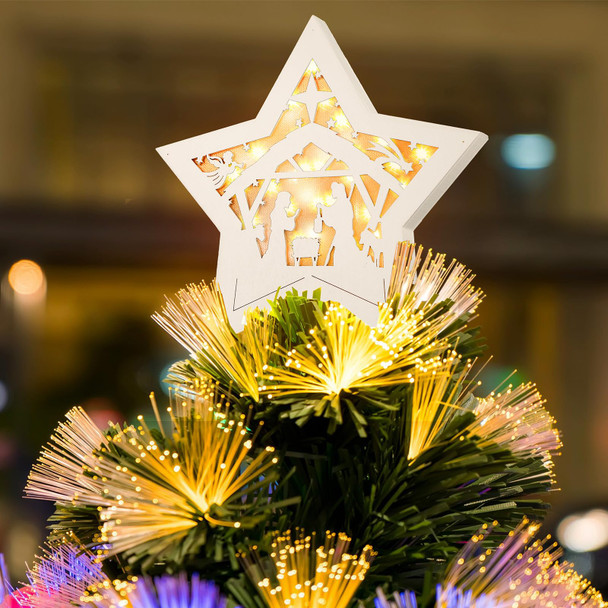 Christmas Tree Topper Led Lighted Treetop Nativity Christmas Tree Star White Pentagram Tree Top Xmas Star Treetop Decor for Christmas Tree Decoration Winter Wedding Party 8.7 x 10.8 Inch Christmas Tree Topper Led Lighted Treetop Nativity Christmas Tree Star White Pentagram Tree Top Xmas Star Treetop Decor for Christmas Tree Decoration Winter Wedding Party 8.7 x 10.8 Inch