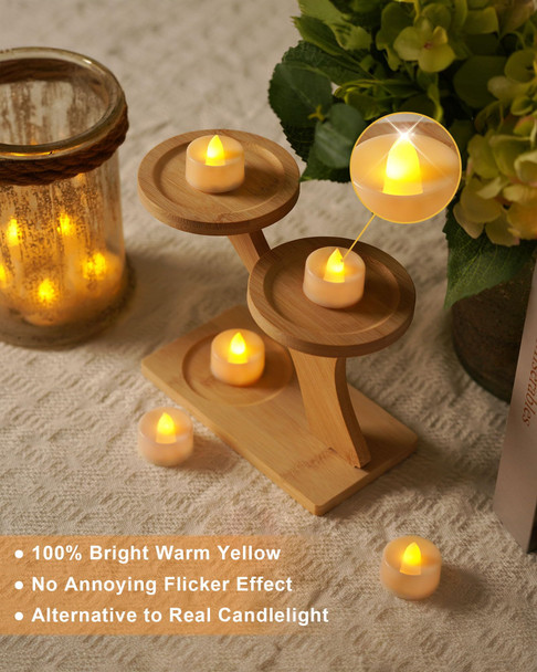 BEICHI Flameless Candles, 50Pack Battery Operated Candles, LED Tea Lights Candles Battery Operated, Flickering Fake Candles for Wedding Halloween Christmas Diwali- Warm Yellow