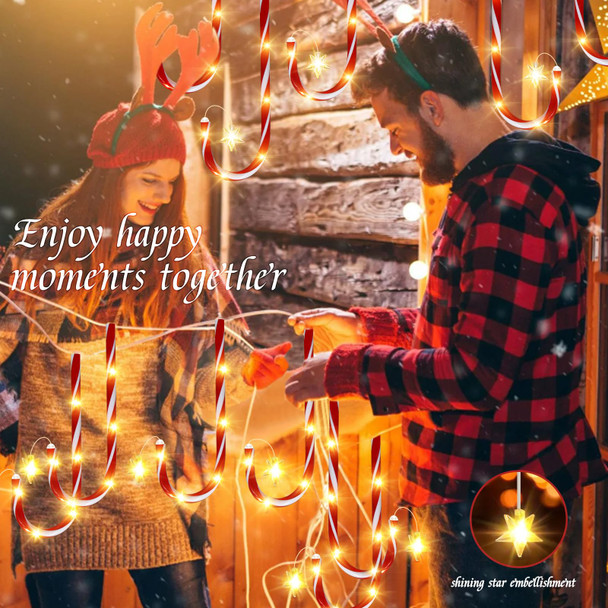 12 Pack Outdoor Christmas Decorations Solar Christmas Candy Cane Lights Solar Christmas Pathway Lights Outdoor Waterproof with Star & Bright LED 8 Modes Xmas Decorations for Outside Yard Garden