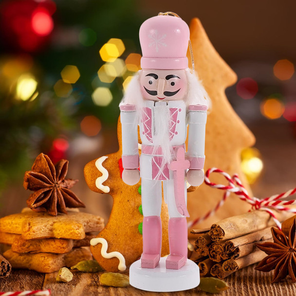 BESPORTBLE 5Pcs Nutcracker Ornaments Wooden Soldier Christmas Decorations Nutcracker Figurines for Xmas Tree Hanging Decor Holiday Party Supplies