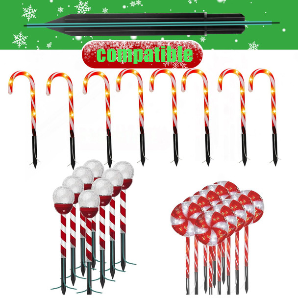 12PCS Replacement Stakes for Christmas Candy Cane Lights – Plastic Pathway Marker Spikes, 0.7 x 6.05 Inches, Suit for Securing Outdoor Candy Cane Pathway Lights and Maintaining Your Holiday Displays 12PCS Replacement Stakes for Christmas Candy Cane Lights – Plastic Pathway Marker Spikes, 0.7 x 6.05 Inches, Suit for Securing Outdoor Candy Cane Pathway Lights and Maintaining Your Holiday Displays