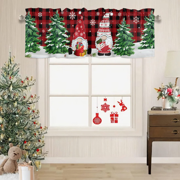 Christmas Valance for Windows Cute Christmas Gnome Window Toppers Valances Rod Pocket 1 Panel Xmas Tree Red Buffalo Plaid Window Treatments for Kitchen Bathroom Bedroom 54 x 18 inch Christmas Valance for Windows Cute Christmas Gnome Window Toppers Valances Rod Pocket 1 Panel Xmas Tree Red Buffalo Plaid Window Treatments for Kitchen Bathroom Bedroom 54 x 18 inch