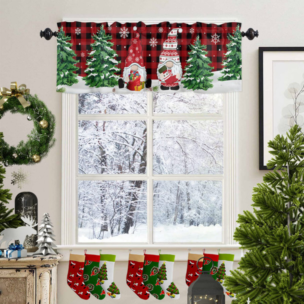 Christmas Valance for Windows Cute Christmas Gnome Window Toppers Valances Rod Pocket 1 Panel Xmas Tree Red Buffalo Plaid Window Treatments for Kitchen Bathroom Bedroom 54 x 18 inch Christmas Valance for Windows Cute Christmas Gnome Window Toppers Valances Rod Pocket 1 Panel Xmas Tree Red Buffalo Plaid Window Treatments for Kitchen Bathroom Bedroom 54 x 18 inch