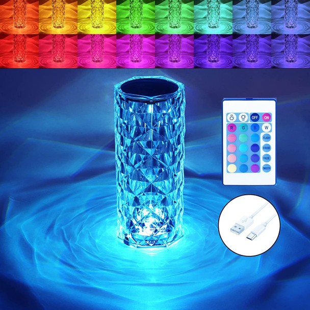 BGFHome Crystal Table Lamp RGB Color Changing Night Light ,Romantic LED Rose Diamond Touch Lamps for Living Room (Remote & Touch BGFHome Crystal Table Lamp RGB Color Changing Night Light ,Romantic LED Rose Diamond Touch Lamps for Living Room (Remote & Touch
