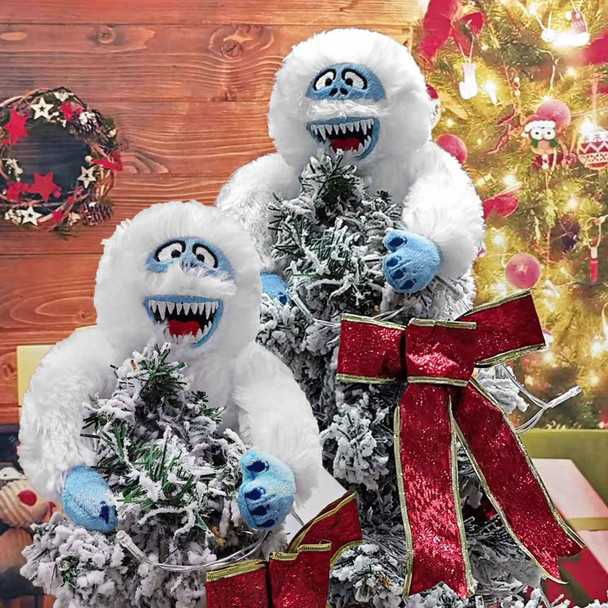 Christmas Tree Topper, Funny Monster Christmas Tree Hugger Abominable Snowman Christmas Tree Ornament Xmas Tree Topper(2Snowman, 9 inch)