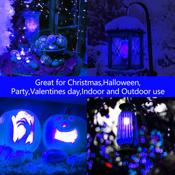 Bitrue LED Flame Light Bulbs, 4 Modes Blue Flame Effect Light Bulbs, E26 Base Fire Light Bulb with Gravity Sensor, Flickering Light Bulbs for/Home/Party Decor(Blue 2 Pack)