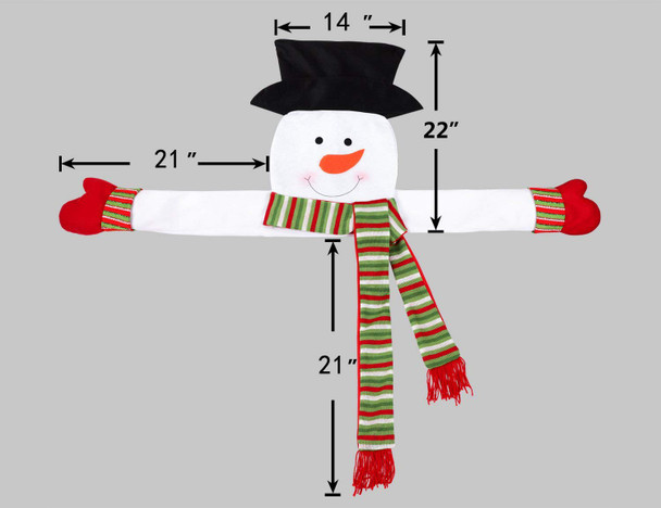 Christmas Tree Topper Snowman Top Hugger for Xmas Tree Holiday Decorations Winter Wonderland Decoration Year Decorations Ornament with Hat Shawl and Poseable Arms