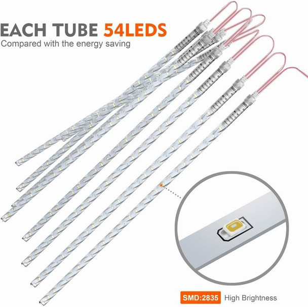 BlueFire d Meteor Shower Lights, 19.68 Inch 10 Tubes 540 LEDs Outdoor Icicle Christmas Lights, Waterproof Falling Rain Lights for Tree Holiday Porch Yard Patio Roof Party Decoration (Blue)