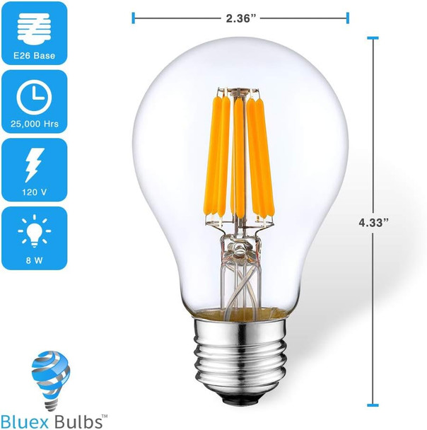 2 Pack Filament LED Red Light Bulbs Green Light Bulb – A19 E26 8W 60 Watt Equivalent Vintage LED Red Bulb LED Green Bulb Decorative Lighting for Party Decoration, Porch, Home, Christmas Light Bulbs