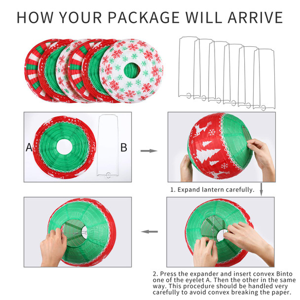 6 Pieces Christmas Hanging Paper Lanterns Set, Red Green White Christmas Party Lanterns, Round Hanging Lamps Christmas Paper Lanterns Decoration for Christmas Party Home Decoration Supplies Props 6 Pieces Christmas Hanging Paper Lanterns Set, Red Green White Christmas Party Lanterns, Round Hanging Lamps Christmas Paper Lanterns Decoration for Christmas Party Home Decoration Supplies Props