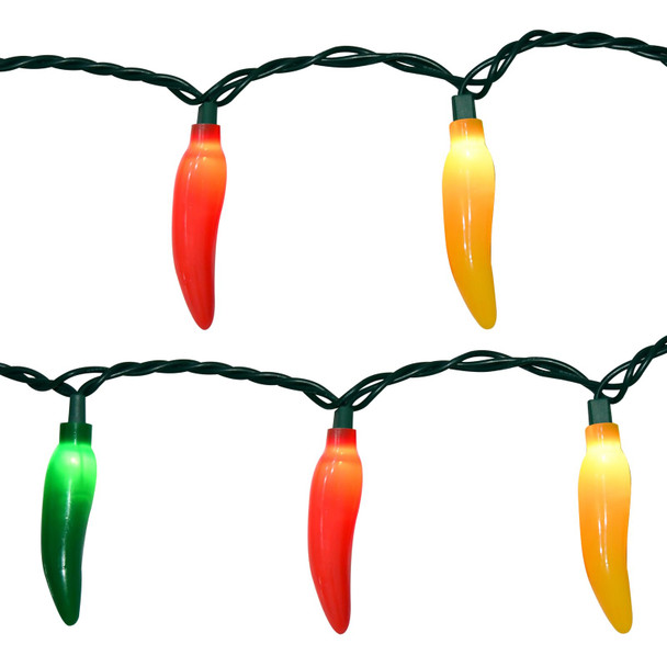 13.6FT Multicolor Chili String Lights, Home Decorative Light with 35 0.42W Red Green Yellow Chili Lights(2 Spare), Connectable Chili Pepper Lights for Outdoor Indoor Xmas Kitchen Terrace