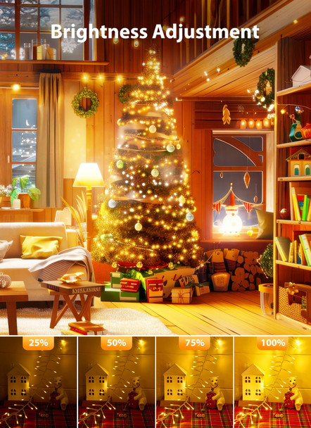 Brightown 25 Ft 500 LED Cluster Lights Christmas Outdoor, White Wire LED Decorative Christmas Tree Lights with Remote & 12 Modes, Waterproof Firecracker String Lights for Xmas Party Decor, Warm White Brightown 25 Ft 500 LED Cluster Lights Christmas Outdoor, White Wire LED Decorative Christmas Tree Lights with Remote & 12 Modes, Waterproof Firecracker String Lights for Xmas Party Decor, Warm White