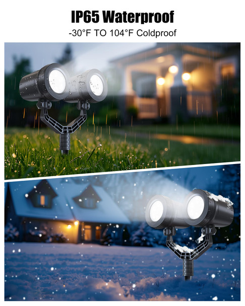 Brightown Christmas Snowflake Projector Lights Outdoor, Double Head Dynamic Christmas LED Rotating Snowfall Projector Waterproof Christmas Decorations Lights for Home Window Wall Christmas Decor Brightown Christmas Snowflake Projector Lights Outdoor, Double Head Dynamic Christmas LED Rotating Snowfall Projector Waterproof Christmas Decorations Lights for Home Window Wall Christmas Decor
