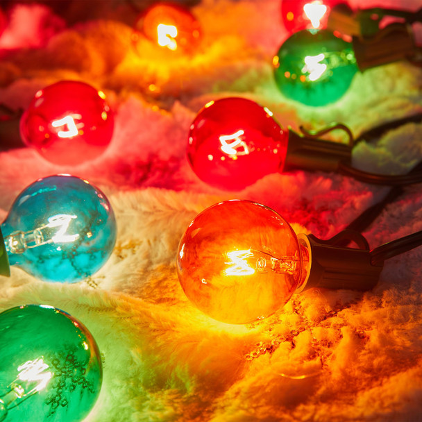 Brightown Multicolor G40 Christmas Replacement Light Bulbs, UL Listed 5 Watt E12 C7 Candelabra Base Glass Bulbs with Colorful Coating, Easily Screw in Strings Spools Strands, 25 Pack Brightown Multicolor G40 Christmas Replacement Light Bulbs, UL Listed 5 Watt E12 C7 Candelabra Base Glass Bulbs with Colorful Coating, Easily Screw in Strings Spools Strands, 25 Pack
