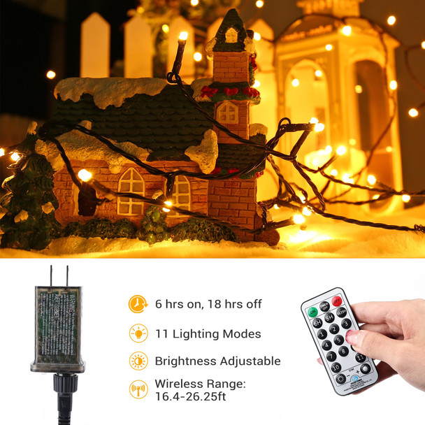 BrizLabs Christmas Lights, 180ft 500 LED Color Changing Christmas Lights with Remote Timer, 11 Modes Warm White & Multicolor LED String Lights, Dimmable Decorative Xmas Lights for Indoor Outdoor Tree