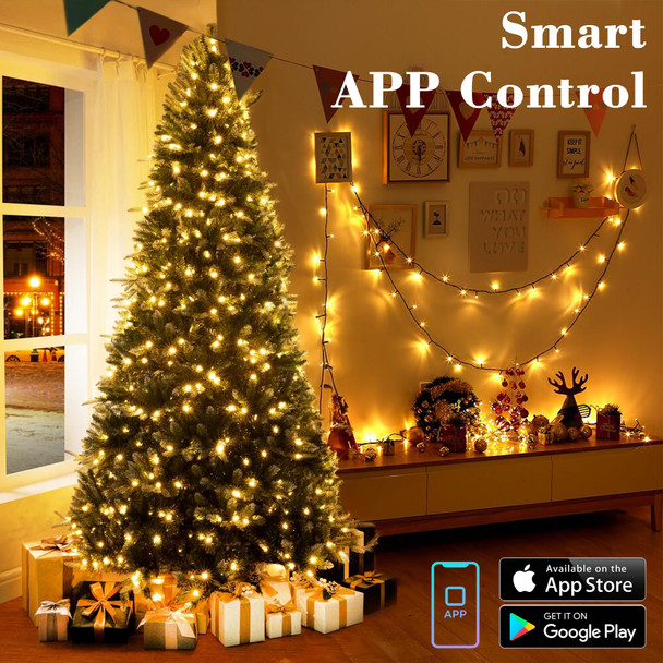 Brizled Smart Christmas Lights, 66FT 200 LED Color Changing Christmas String Lights App & Voice Control, Dimmable Warm White & Multicolor Xmas Tree Lights Music Sync for Indoor Outdoor Wedding Party