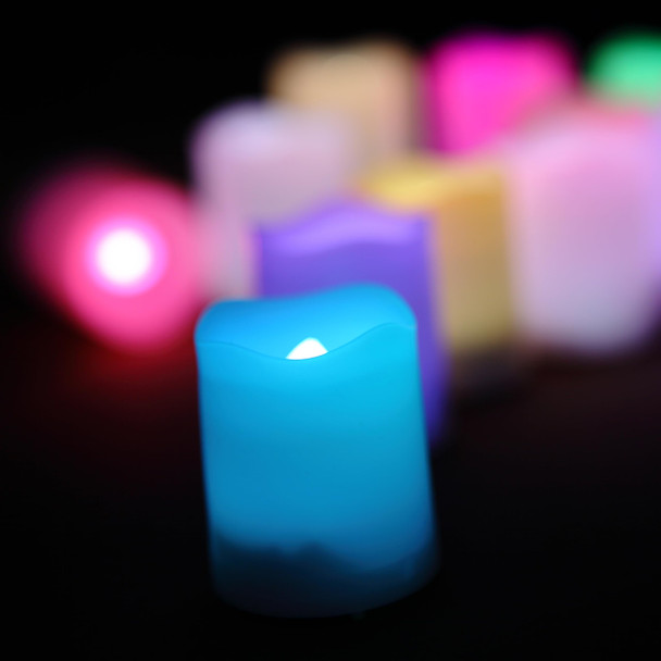 CANDLE CHOICE Color Changing Battery Operated Flameless Votive Candles with Remote Timer Realistic Flickering Electric Multi-color LED Lights Christmas Wedding Party Decorations 12 Pack Batteries Incl