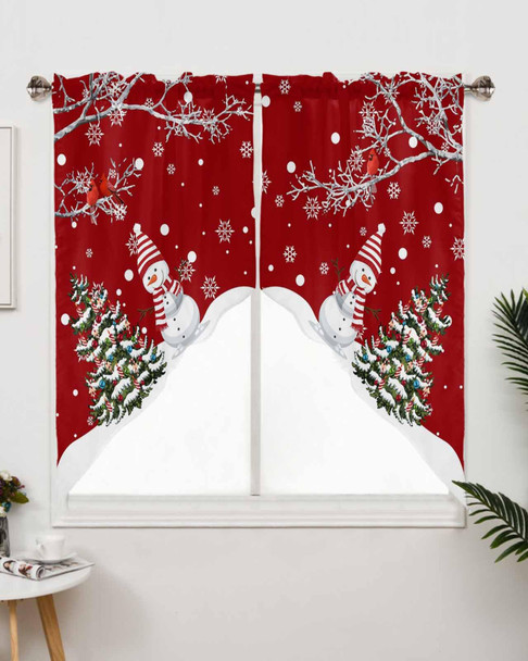 Christmas Swag Curtains,Snowman Kitchen Swag Curtains Xmas Tree Rod Pocket Valances Tier Pair Swag Topper,Bird Branch Snowflake Red 2 Panels Window Treatment for Bathroom Living Room Bedroom Christmas Swag Curtains,Snowman Kitchen Swag Curtains Xmas Tree Rod Pocket Valances Tier Pair Swag Topper,Bird Branch Snowflake Red 2 Panels Window Treatment for Bathroom Living Room Bedroom