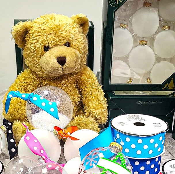 Christmas by Krebs [8 Pack] Clear with Silver Caps 2 5/8" (67mm) Ornament Designer Seamless Craft Glass Ball