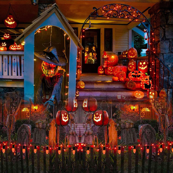 C7 Replacement Bulbs, Orange Christmas Lights Bulbs, 5W Incandescent Bulbs for Halloween Outdoor String Lights Patio Xmas Tree Decor, E12 Candelabra Base C7 Bulbs- 25 Pack