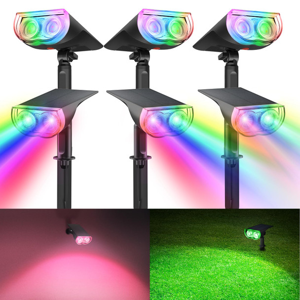 Consciot Solar Color Changing Outdoor Spotlights, 7 Lighting Modes Outside Solar Lights Waterproof IP67, Multicolor Christmas Decorations Landscape Lights for Pathway Patio Fence, Auto On/Off, 6 Pack Consciot Solar Color Changing Outdoor Spotlights, 7 Lighting Modes Outside Solar Lights Waterproof IP67, Multicolor Christmas Decorations Landscape Lights for Pathway Patio Fence, Auto On/Off, 6 Pack