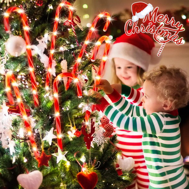 COOLWUFAN 33" Candy Cane Lights Christmas Decorations, Xmas Pathway Markers Stake Lights for Patio Outdoor Yard Decor, 12 Pack