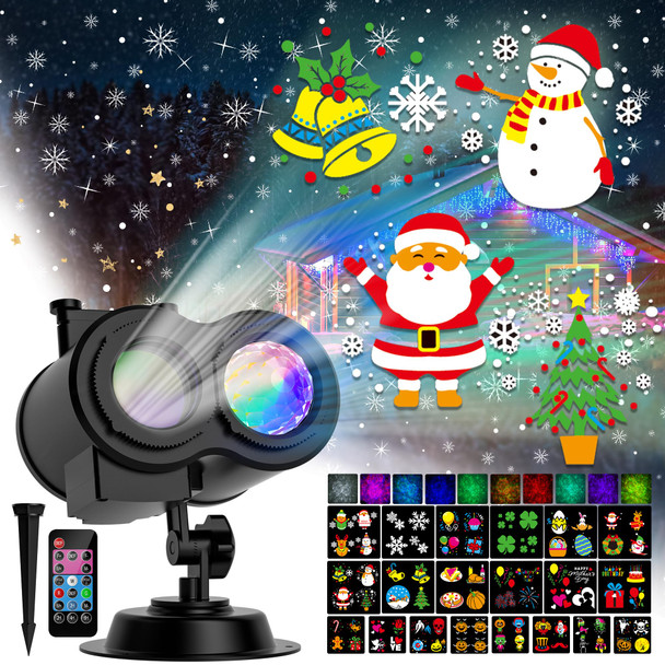 Christmas Halloween Projector Lights Outdoor, COOLWUFAN 2-in-1 Moving Patterns Landscape Lights, 30 HD Effects (3D Ocean Wave)Projection Light for Xmas Halloween Party Garden Decorations Christmas Halloween Projector Lights Outdoor, COOLWUFAN 2-in-1 Moving Patterns Landscape Lights, 30 HD Effects (3D Ocean Wave)Projection Light for Xmas Halloween Party Garden Decorations
