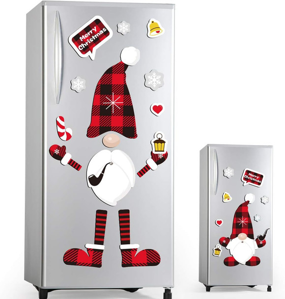 D-FantiX Christmas Gnomes Magnet Set, 21 Pcs Refrigerator Fridge Magnets Strong Swedish Tomte Gnome Holiday Scandinavian Magnetic Christmas Decorations for Metal Door, Cabinets