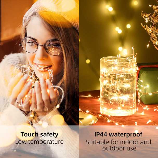 Fairy Lights Battery Operated, 60 LED Mini Fairy Lights 8 Modes Small Christmas Lights Waterproof Fairy Lights for Bedroom,Garden,Party,Xmas Wreath,Wedding,Halloween,Christmas, Warm White