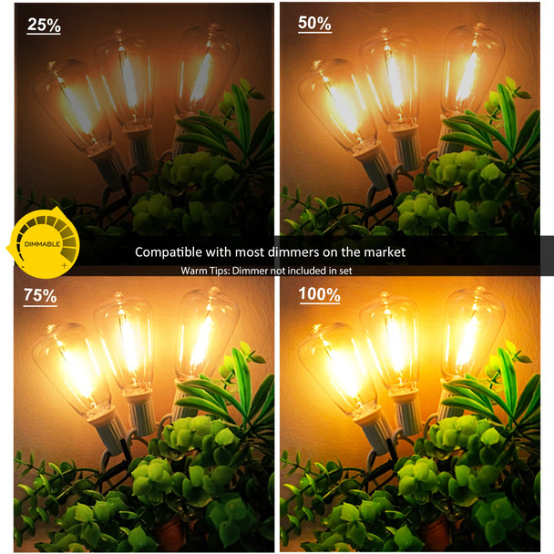 DAMAING Outdoor String Lights 200FT Waterproof,Patio String Lights for Outside with Shatterproof 104 Edison LED Bulbs,Vintage Dimmable Hanging Lights for Christmas,Wedding,2 Pack × 100FT White Cable