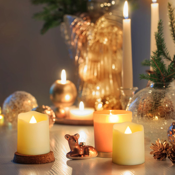 USB Rechargeable Flameless LED Tea Lights Warm White Votive Candles with Remote Battery Flickering Tealights Candle for Halloween Christmas Romantic Home Decoration (12 Packs,Warm White)