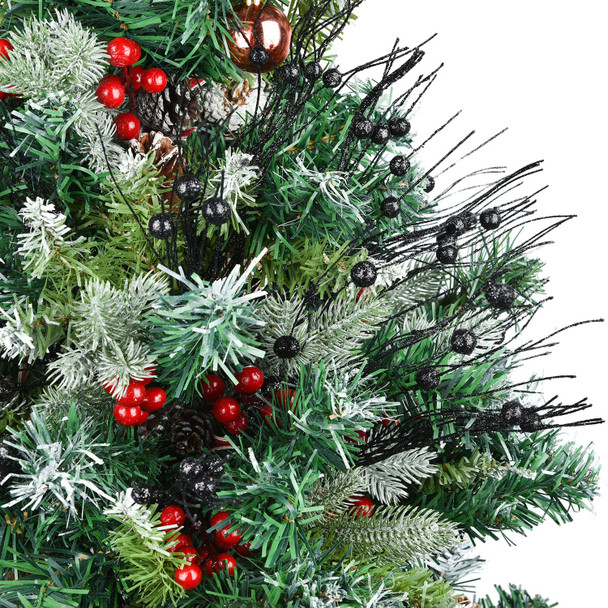 DearHouse 22 Pack Christmas Glitter Berries Stems,16.5 inch Black Christmas Picks for Festival Holiday Crafts and Home Decoration (Black)