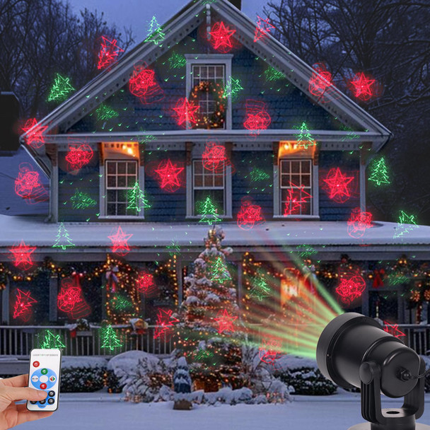 Snowman LED Projector Christmas Projector Lights Outdoor with Remote, Red & Green Holiday Light Show for Christmas, Snowflake Pattern, Adjustable Projection Distance, for Yard Garden Home Decor