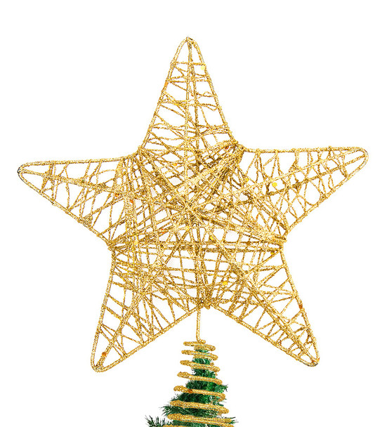 DERAYEE Christmas Tree Star Topper Decoration, Glittered Treetop Christmas Tree Decoration Seasonal Décor